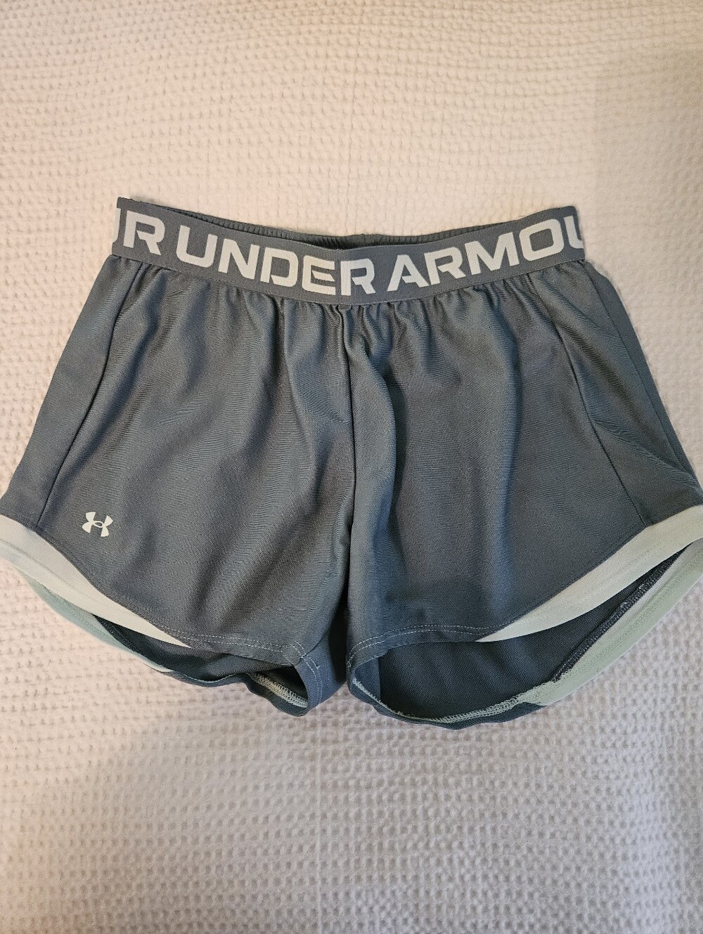 Under Armour Women's Greenish Athletic Shorts with Light Trim. Size Small